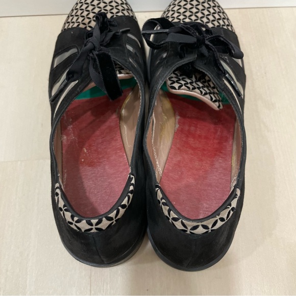 BeautiFeel Women's  41 Tera Black Oxford Shoes Suede Leather Velvet NO Insoles - Picture 4 of 13